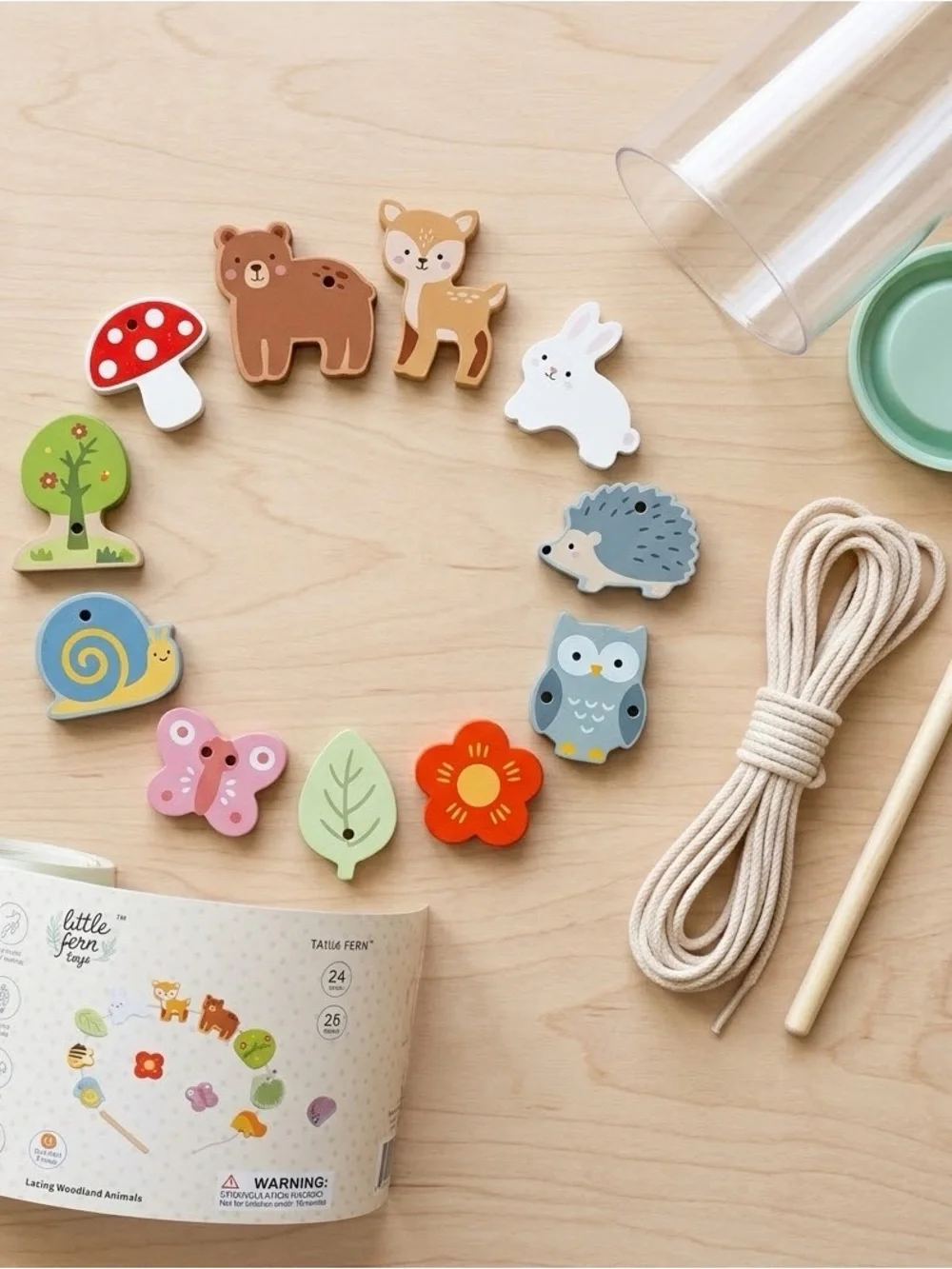 Woodland Animal Lacing Beads Set - Multicolor